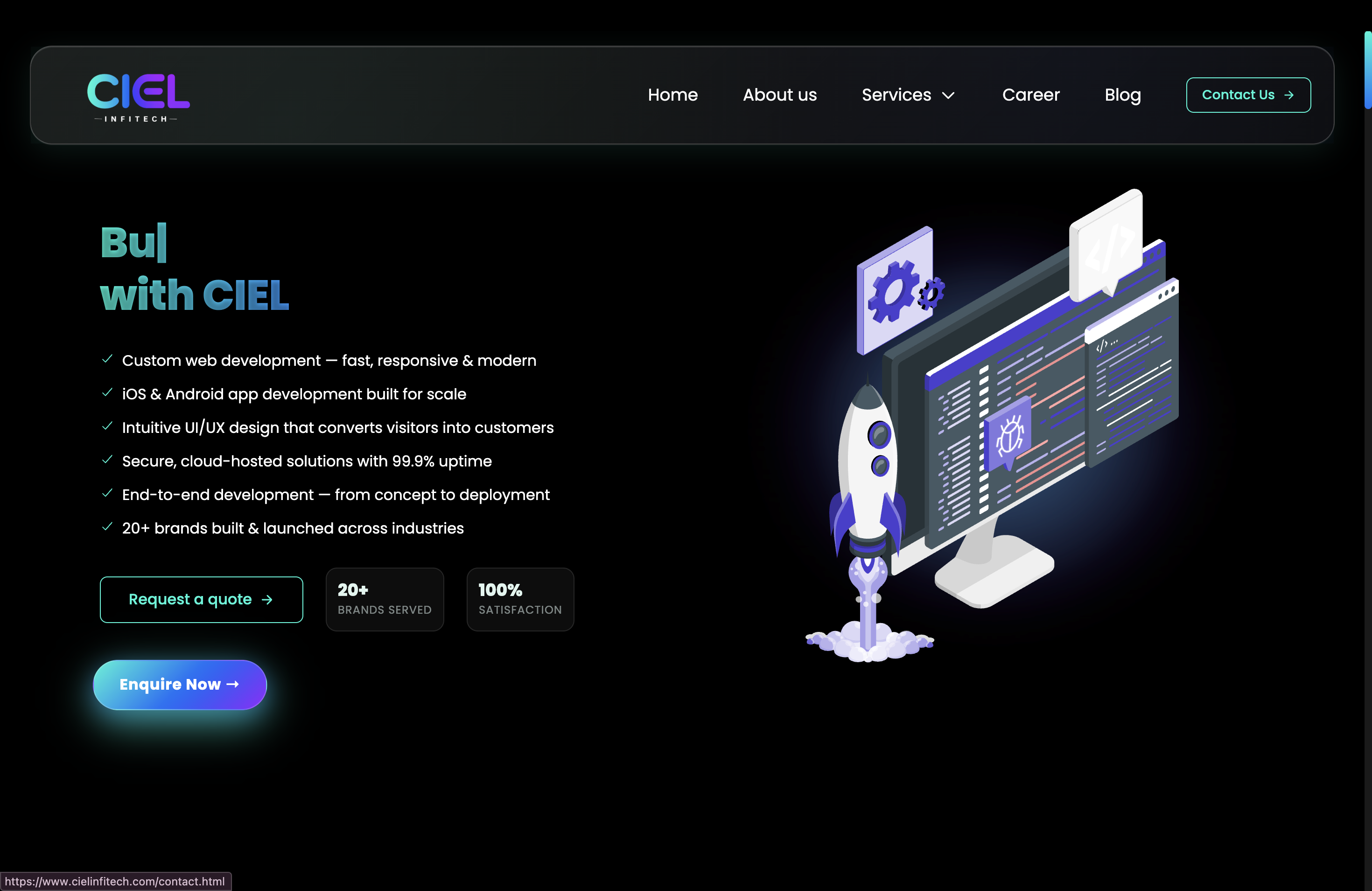 Ciel Infitech website