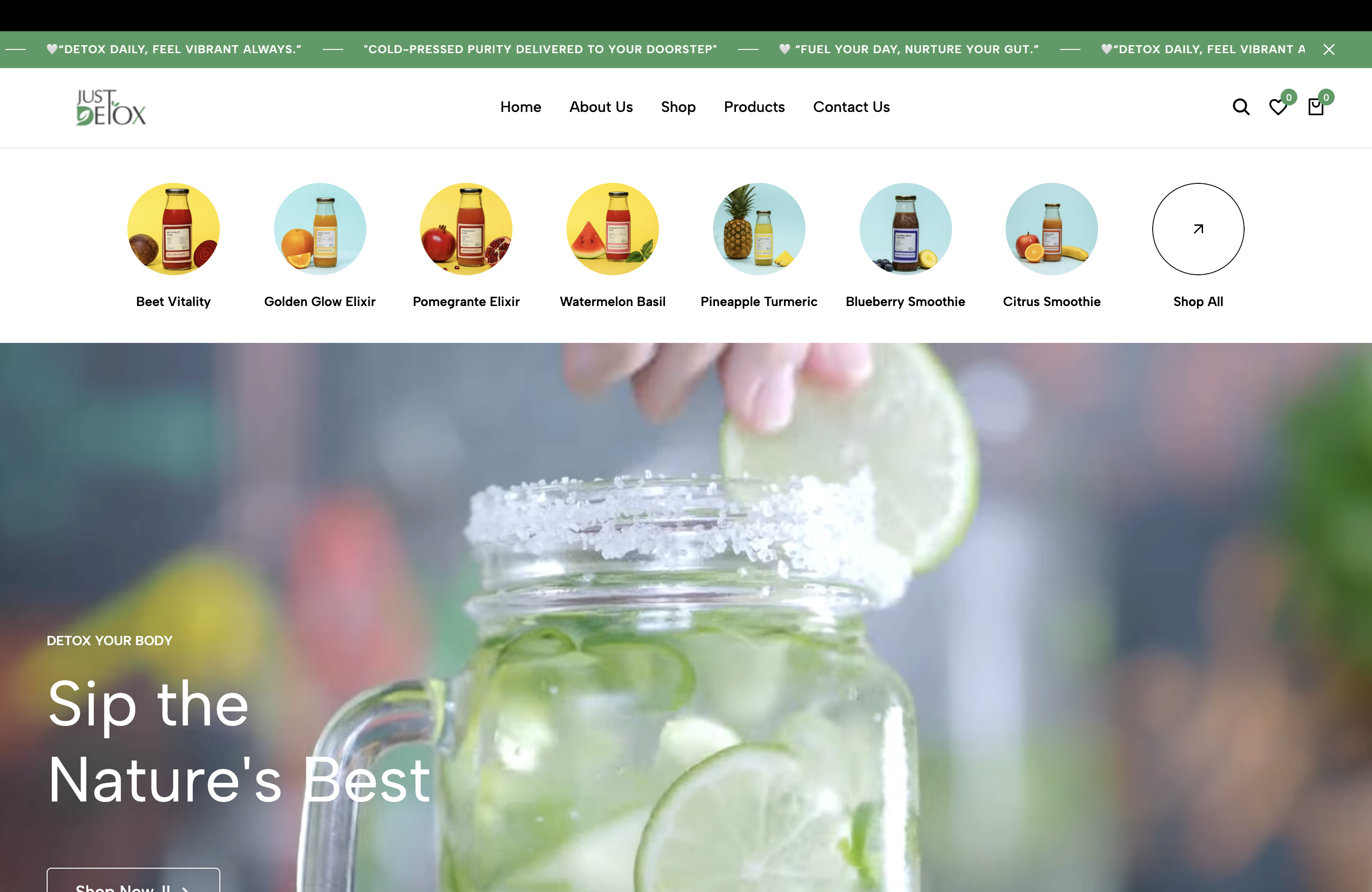 Just Detox website